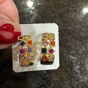 Elegant Multicolor Gemstone Earrings